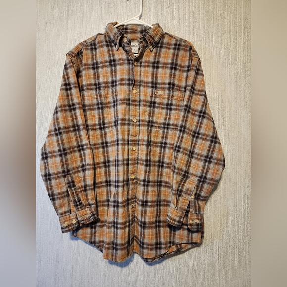 Carhartt plaid flannel button up shirt Size Medium - Picture 1 of 5